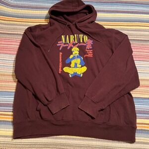 Naruto Shippuden Ramen Ichiraku Graphic Hoodie 3XL Burgundy Anime‎